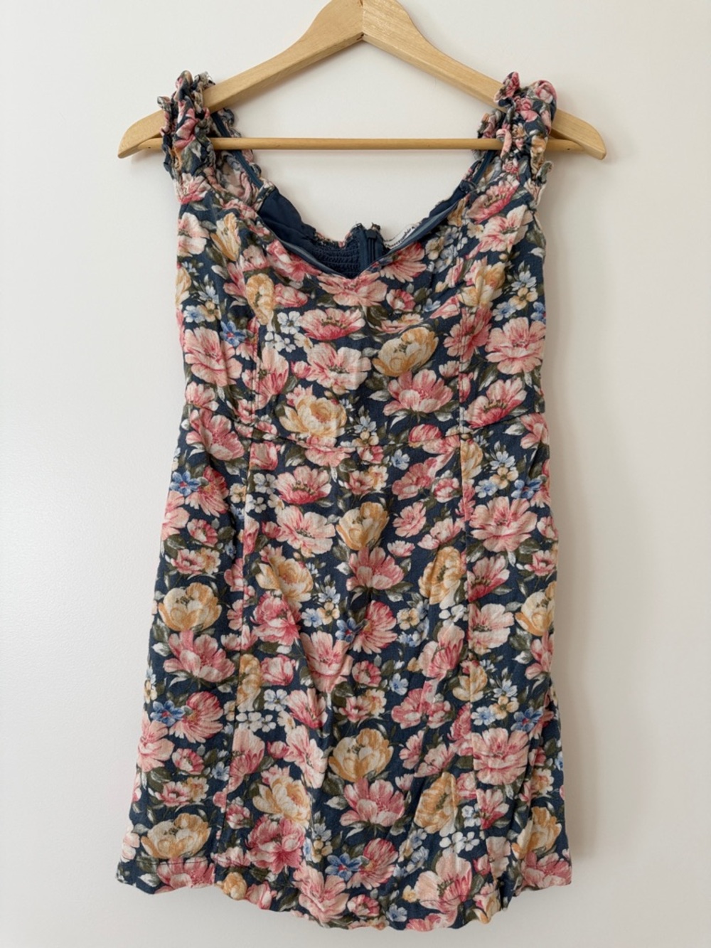 Abercrombie & Fitch Blue Floral Mini Dress Summer Medium Petite